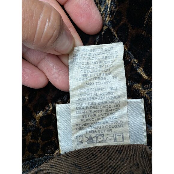 Vintage Kathie Lee Burnout Velvet Top Women Size XL Leopard Y2K Boho Office Glam - Picture 7 of 7